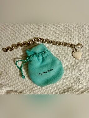 Early 2000’s Silver Tiffany Heart Tag Bracelet